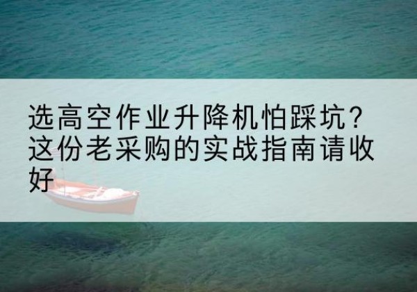 杏花岭高空作业升降机厂家推荐-选高空作业升降机怕踩坑？这份老采购的实战指南请收好